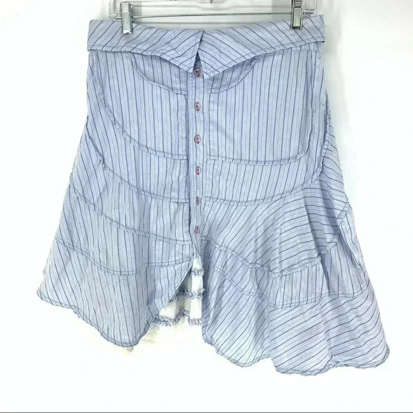 Kimchi Blue Asymmetrical Little Bo Peep Ruffled Shirting skirt - Picture 1 of 8